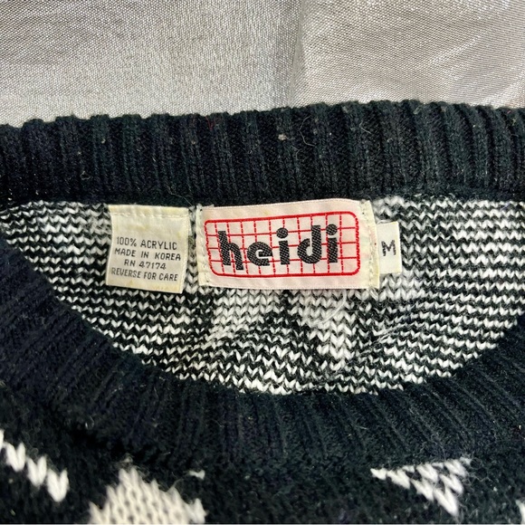 Snowflake Winter Grannycore Vintage 1980s Sweater - HEIDI size M - Picture 3 of 9